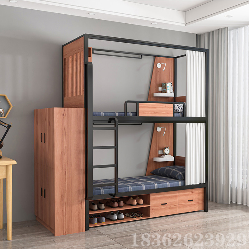学生宿舍双层床青旅民宿实木公寓上下铺电竞铁架床员工高低组合床,商业/办公家具,学校双层床/宿舍床,淘宝优惠券,粉丝福利购,淘宝优惠卷