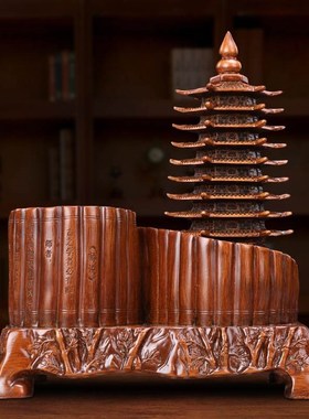 九层文昌塔笔筒摆件书房办公室客厅家居装饰品书桌摆设教师节礼物