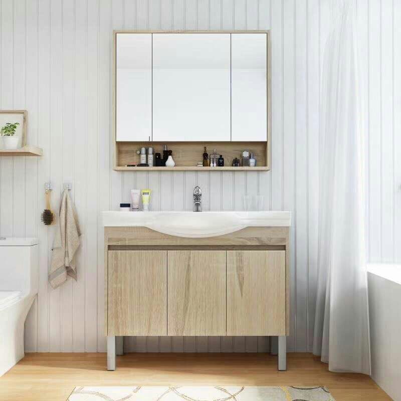 大肚盆浴室柜现代简约洗手台洗脸盆柜组合落地式窄边小户型洗漱台