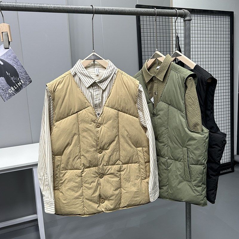 秋冬刚需 日系复古V领叠穿棉马甲男女街头加厚保暖背心坎肩外套潮,男装,常规马甲,淘宝优惠券,粉丝福利购,淘宝优惠卷