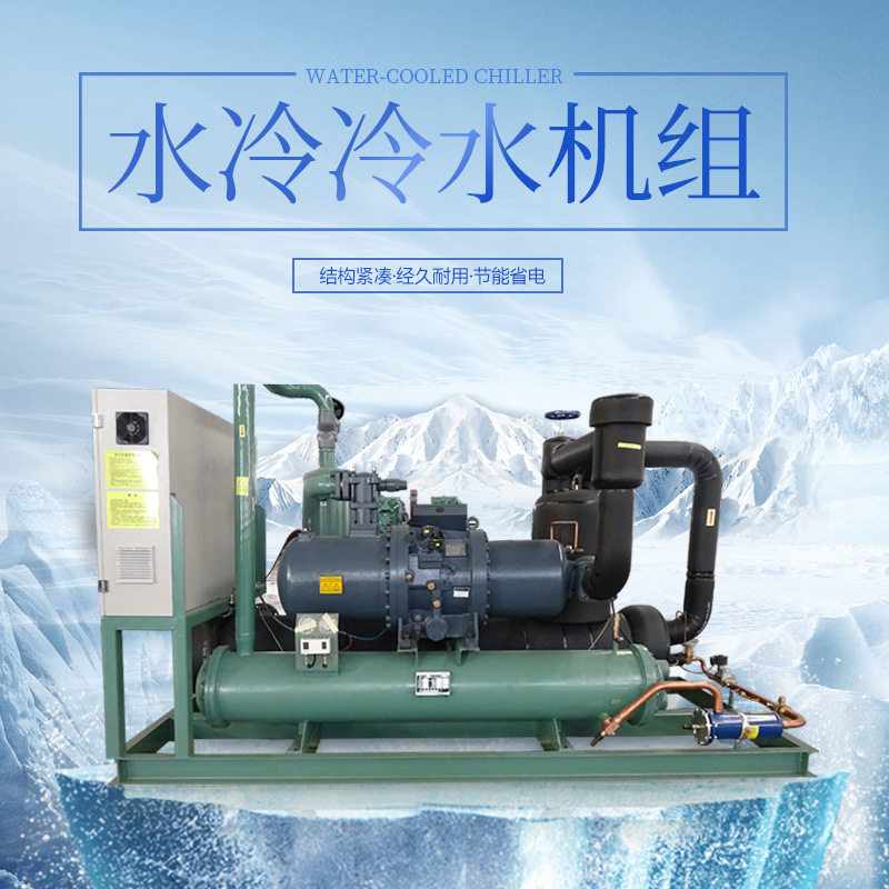 比泽尔低温冷水机 海鲜类螺杆水冷冷水机制冷量大