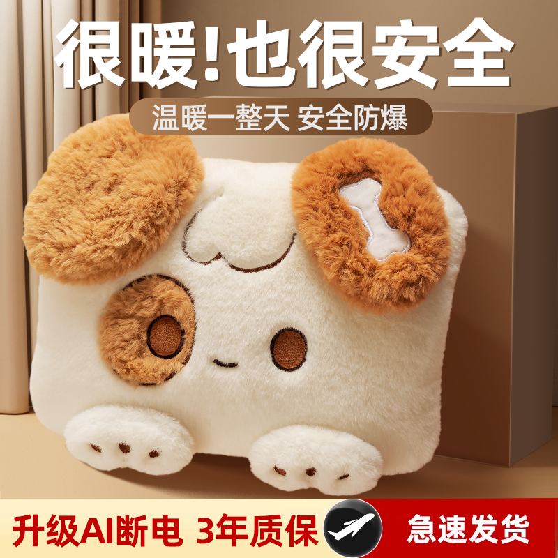 可爱猫咪加厚毛绒防爆充电热水袋