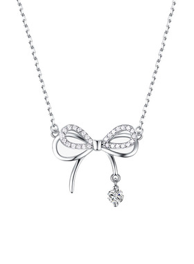 特价蝴蝶结项链吊坠女轻奢小众设计高级感网红通勤气质锁骨链