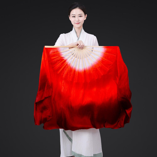 真丝酒红万疆古典舞扇