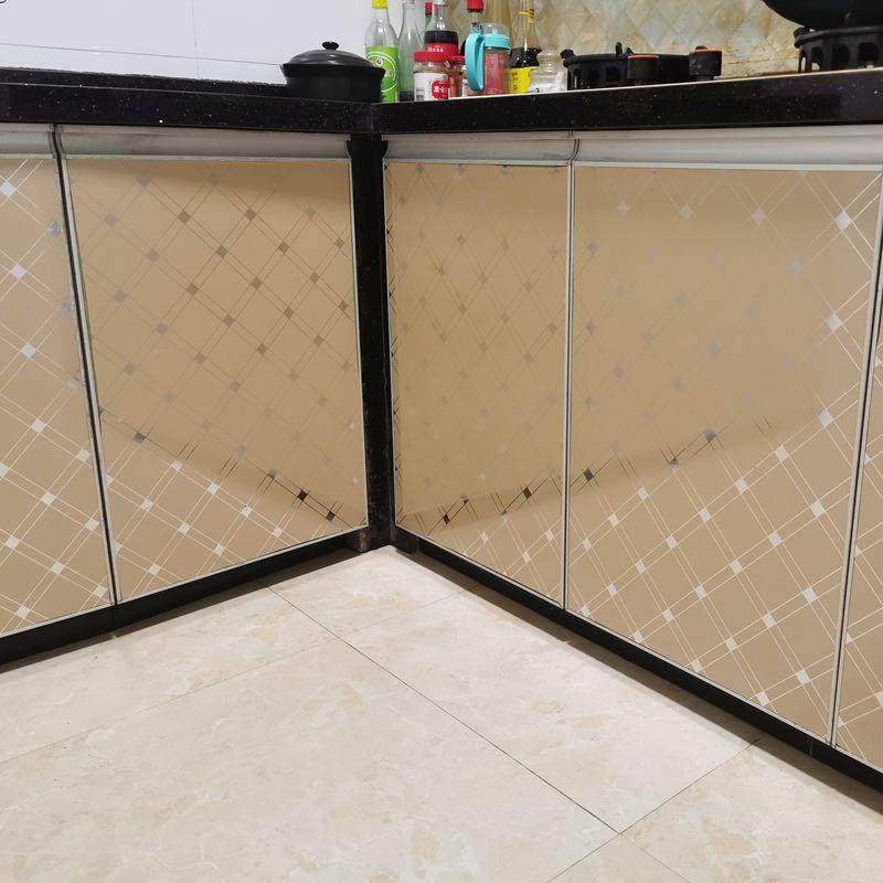 整体橱柜门翻新贴纸自粘厨房防油玻璃吊柜改色贴膜加厚防潮鞋柜门