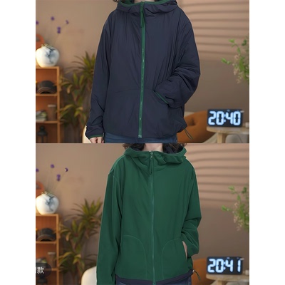 加绒加厚双面穿软壳冲锋衣外套女