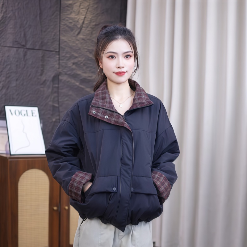 短款立领加厚保暖外套宽松面包服