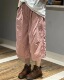 七分裤 个性 欧货时尚 薄款 纯色工装 夏季 直筒阔腿裤 休闲裤 松紧腰大码
