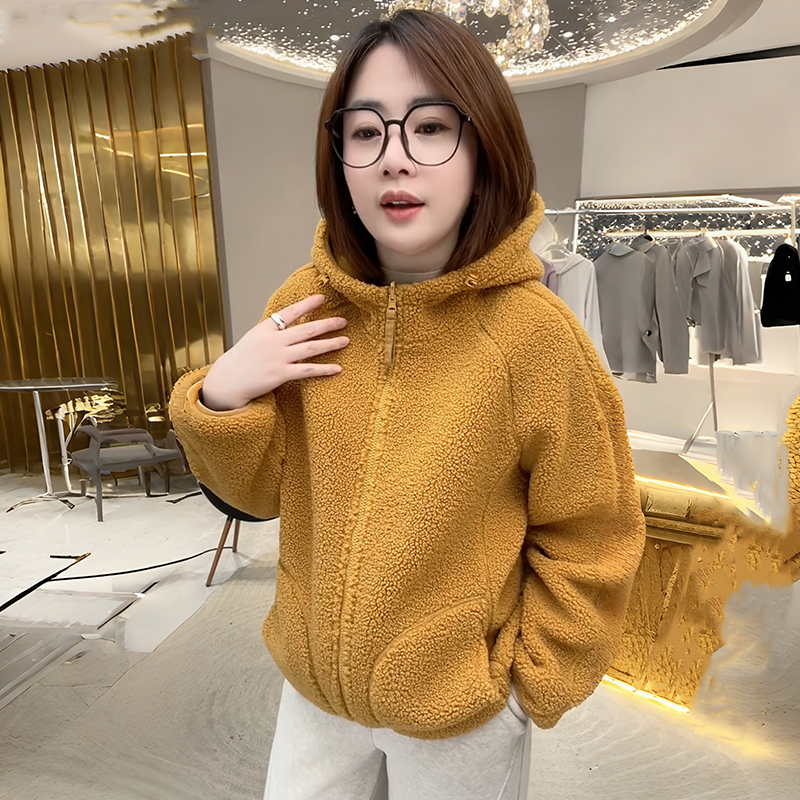 2025冬季新款时尚加厚保暖颗粒绒外套女洋气宽松双面穿连帽棉服潮,女装/女士精品,短外套,淘宝优惠券,粉丝福利购,淘宝优惠卷