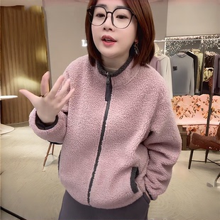 保暖简约防风粒立领厚外套 双面穿羊毛颗粒绒暖绒时尚 2025冬季 新款