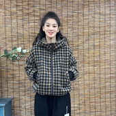 2025冬季 新款 格子加绒加厚两面穿洋气棉衣女休闲百搭显瘦减龄棉服