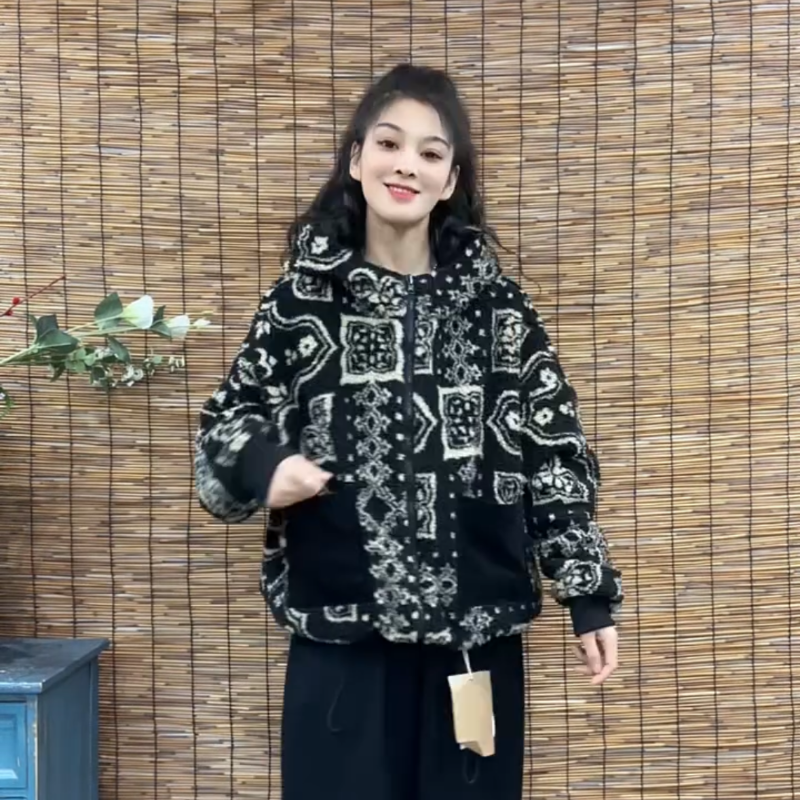 灯芯绒加绒加厚时尚百搭棉衣外套女