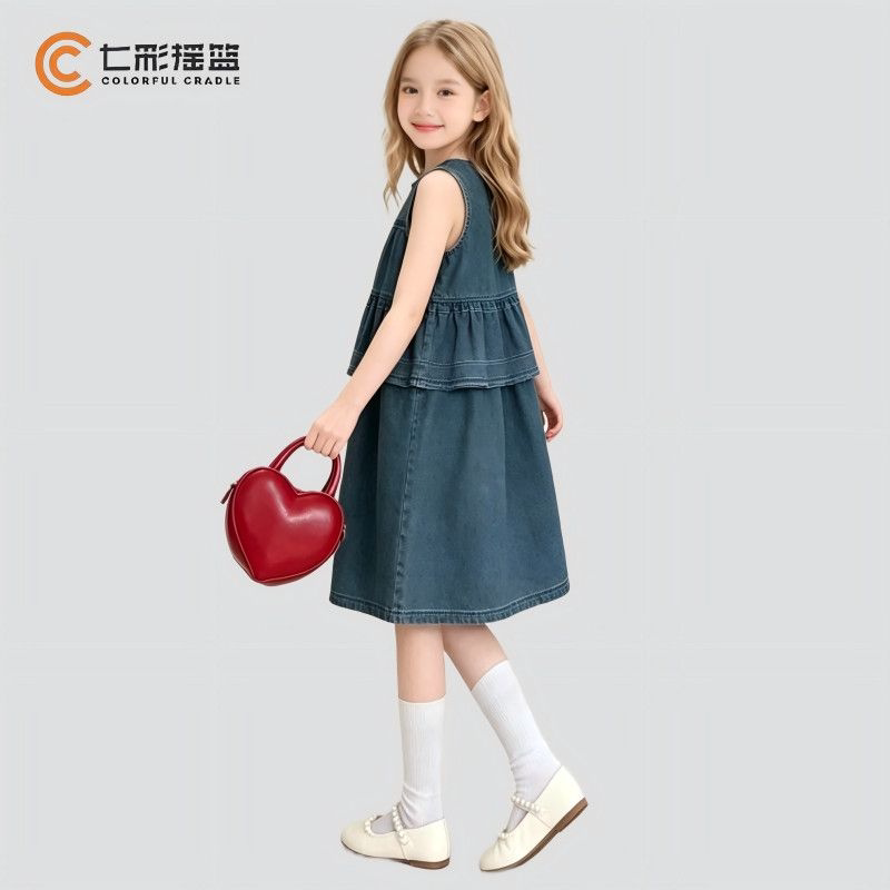 女童夏季牛仔背心连衣裙