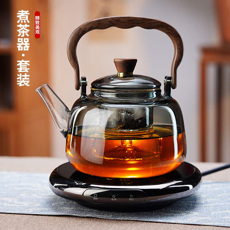 新款耐高温玻璃提梁壶泡茶