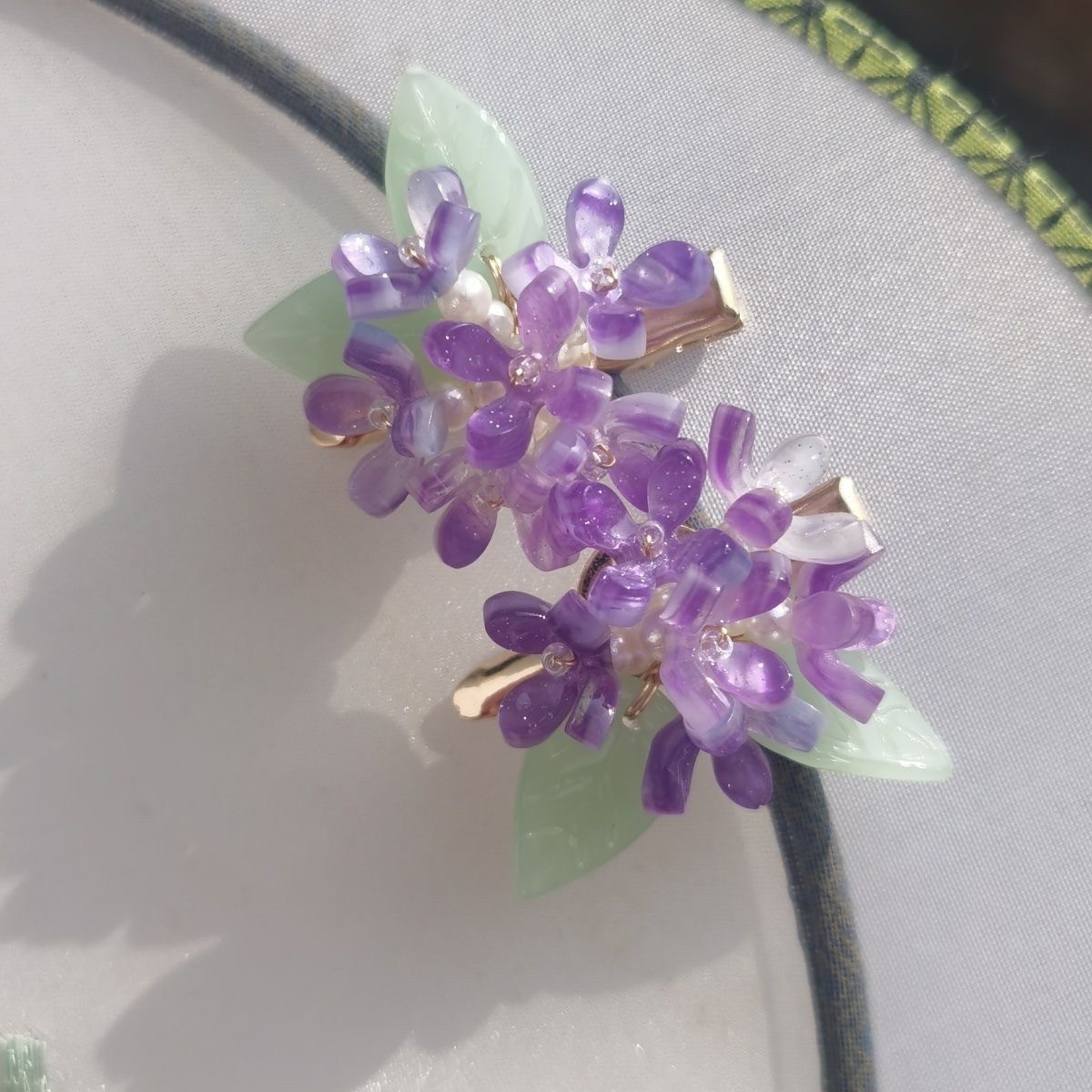 原创古风汉服桂花小花钗点缀发簪子绣球花发夹对夹古装头饰百搭