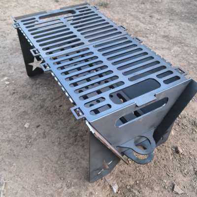 极速户外b可携式组装烤架加厚卡片式烧烤炉新款带接灰板全部板材