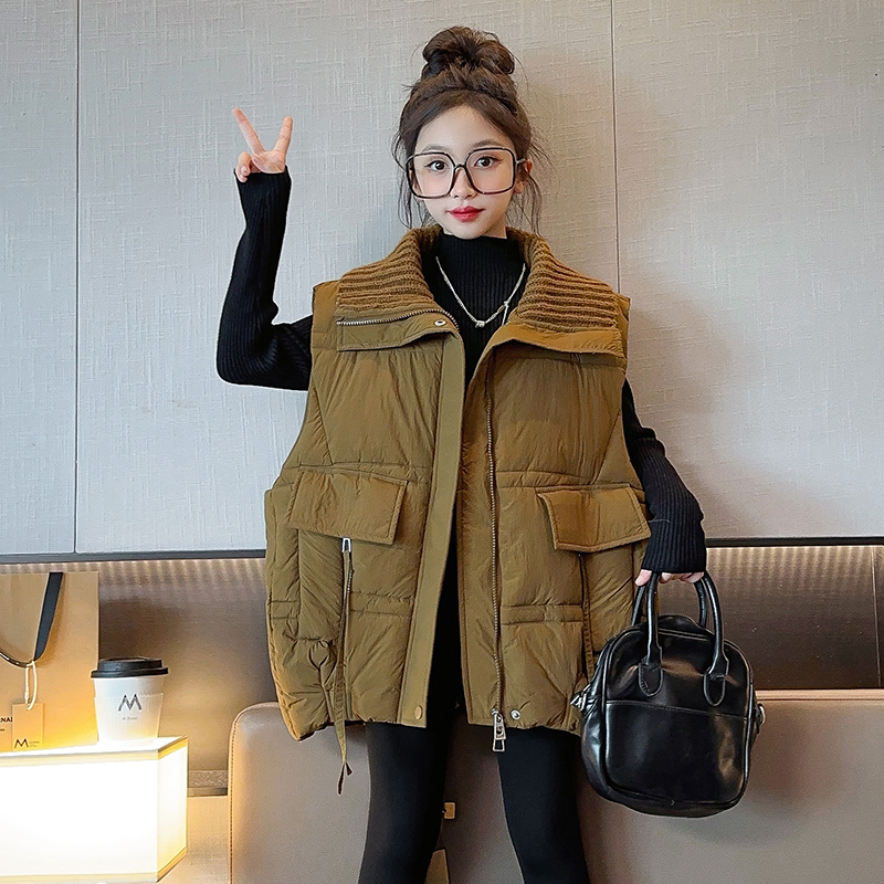 极速女童马甲羽绒棉秋冬p2020新款中大童女孩冬季外穿洋派加厚马