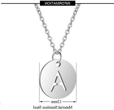 极速A-Z 26 Initials Name Necklace 1F2mm Round Pendant Letter
