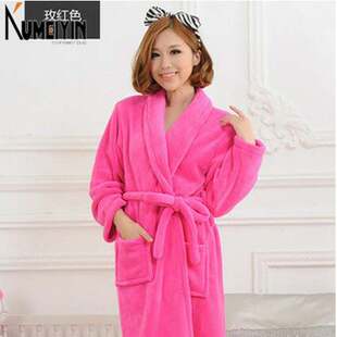 robe thickenCing coral 极速Hot flannel bath fleece couple