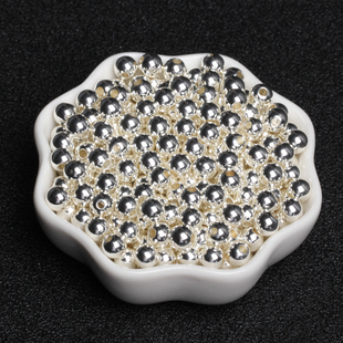 极速亮金色银色光面隔珠子diy藏银手工编织N红绳手链项链隔珠配珠