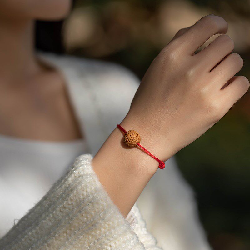 新品普陀b山宝宝儿童婴儿新生儿红绳手链桃核手绳桃木压惊吓转运