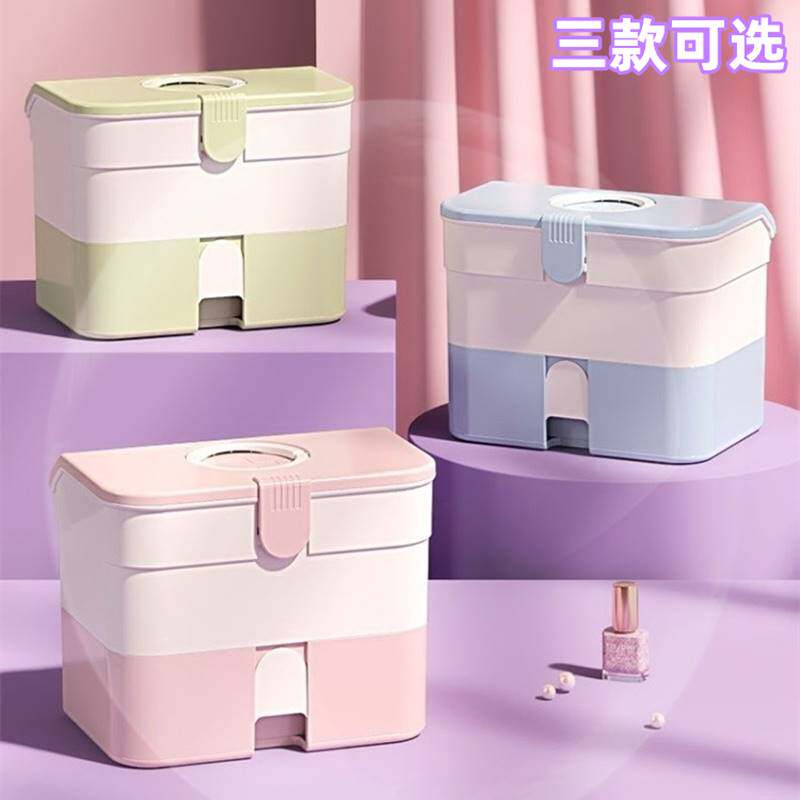 极速美甲饰品指甲油胶工具收纳盒收纳箱整理箱家用大X容量可放光