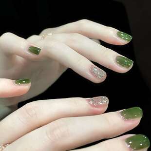 极速春夏冰透墨绿色指甲油免烤不可剥持久快干夏季显白.防水不掉