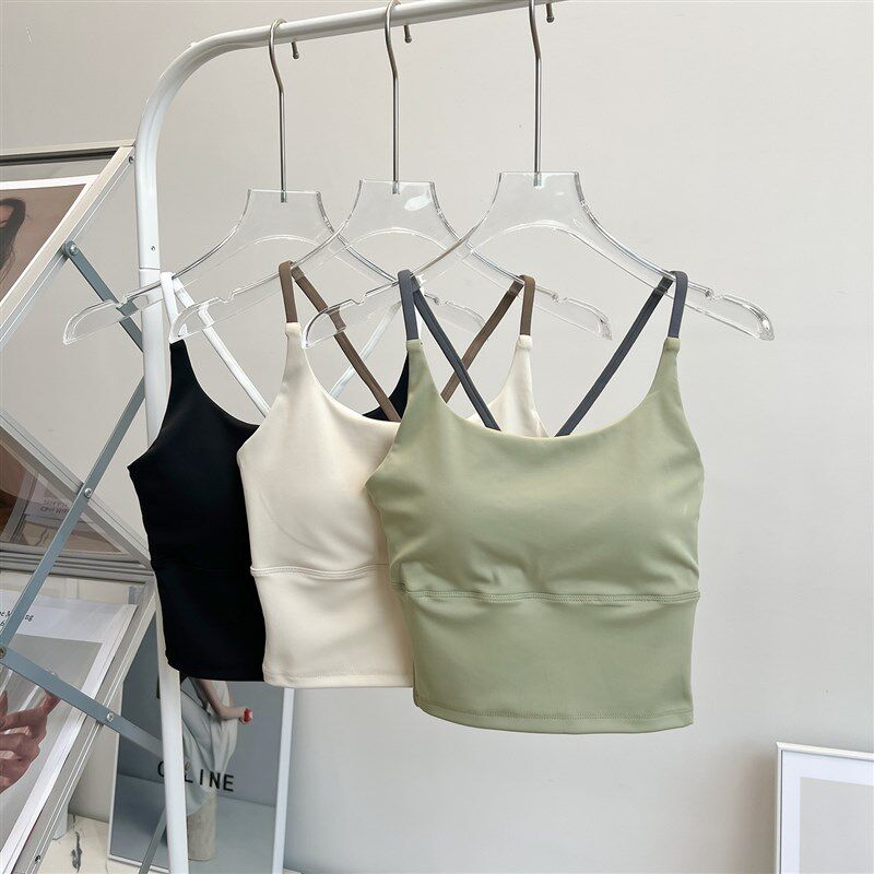 极速运动背心女h夏外穿健身专用带胸垫高强度防震跑步背心美背文