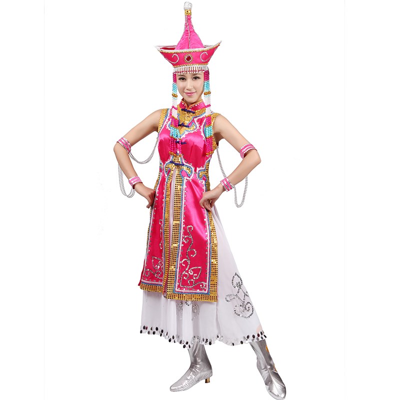 极速新款蒙d古族舞蹈服装蒙古舞演出服装女短袖舞蹈服装蒙古盛装