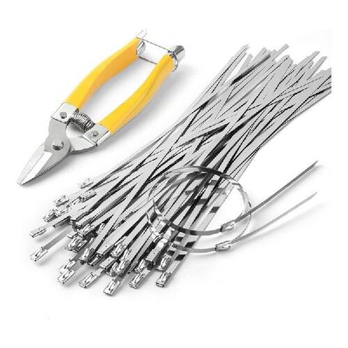 新品Heabvy Duty Cable Ties Metal Zip Ties (With Tie Cutter)