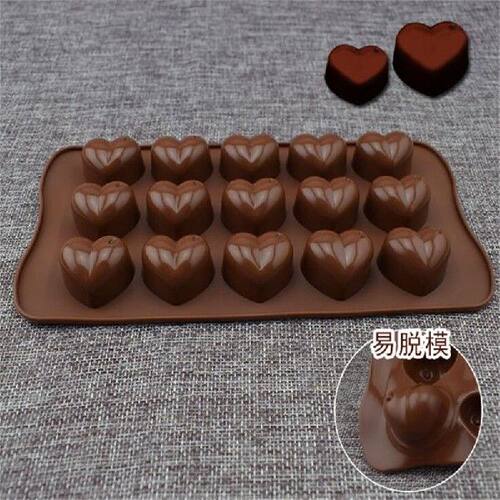 新品3D DIY Heart Form Sitlicone Mold Ice Chocolate Soap Fond