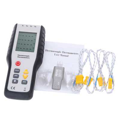 新品Handheld Digital 4 Channel Thermometer HPigh Precision T