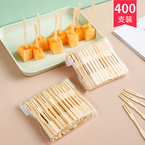 极速一次性水f果叉子家用蛋糕甜品透明儿童独立小叉竹签商用家用