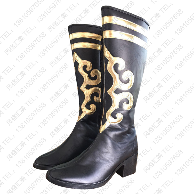 极速新款新疆舞蹈靴少数民族舞靴子定制练功O靴高筒舞靴演出靴子