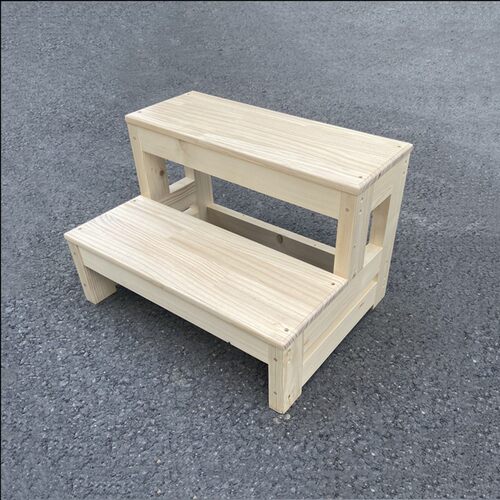 极速多用途可定制实木楼梯木梯子梯凳家用2步爬梯登Y高梯阳台飘窗