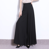 休闲甩裤 黑色裙裤 薄 2024新款 洋气大脚裤 女夏季 垂感高腰宽松阔腿裤