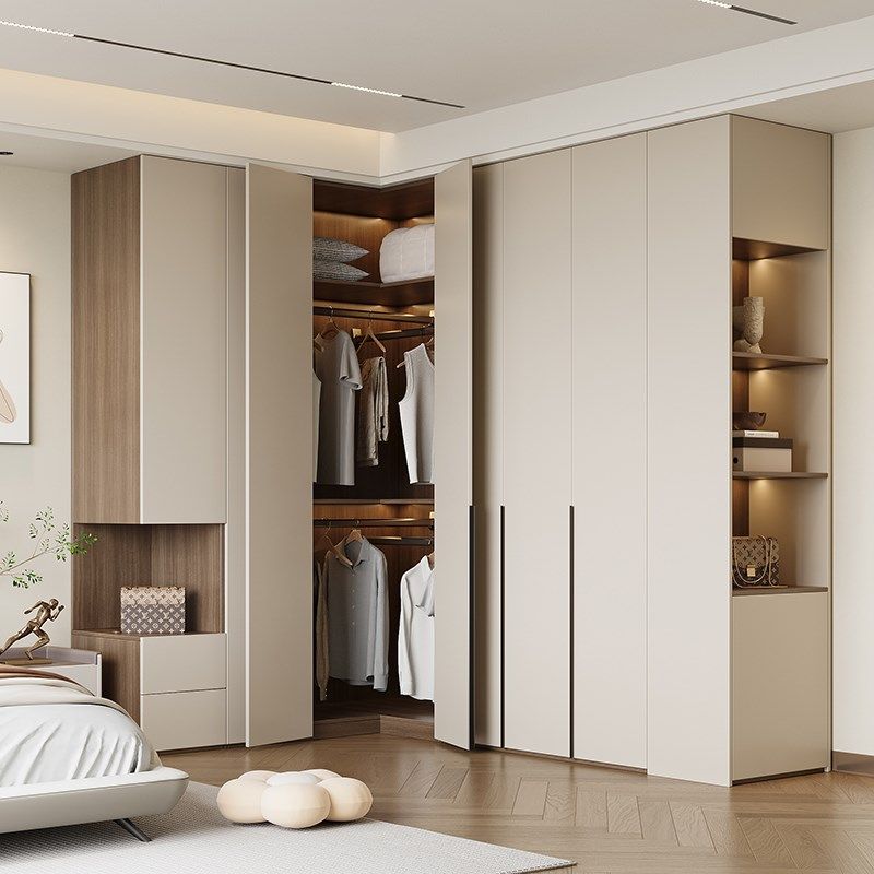 ENF实木转角衣柜家用卧室定制L型衣帽间组合一门到顶主卧拐角衣橱