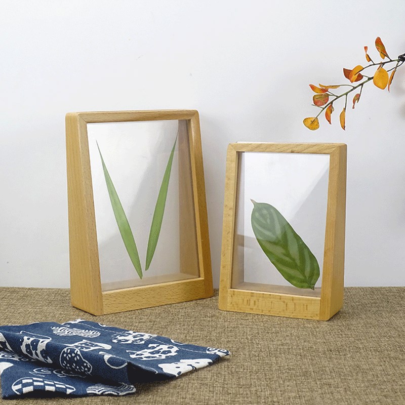 现货榉木相框梯形相框5678寸实木相框创意木相框台历底座