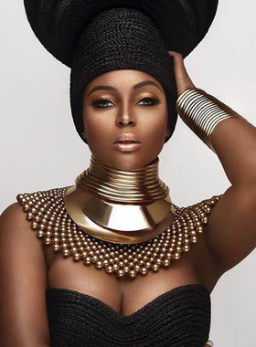 民族风宽版金属脖环非洲部落埃及项链演出夸张宴会写真饰品