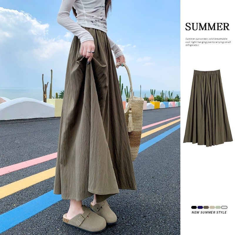 大码半身裙女夏季a字高腰胖mm垂感休闲阔腿裤小个子亚麻山本裙裤,女装/女士精品,休闲裤,淘宝优惠券,粉丝福利购,淘宝优惠卷