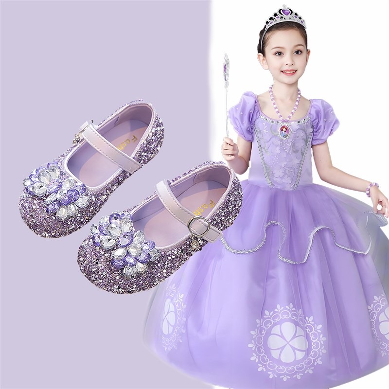 女童公主鞋2025春季新款软底儿童鞋子小女孩单鞋水晶鞋女宝宝皮鞋