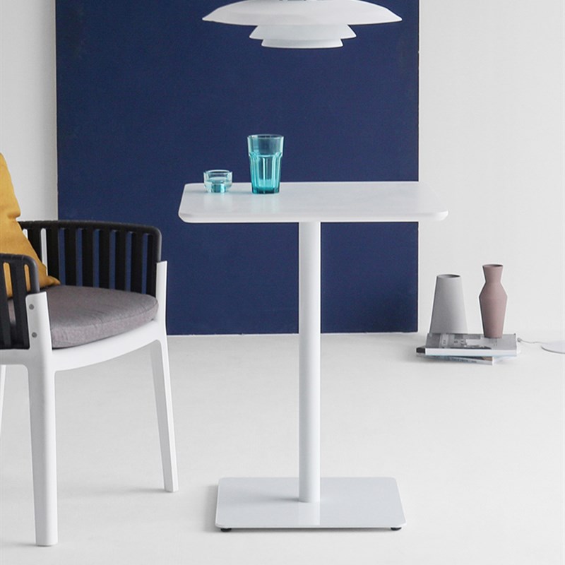 岩板餐桌家用小户型北欧轻奢休闲小方桌洽谈桌椅奶茶店桌实木方桌