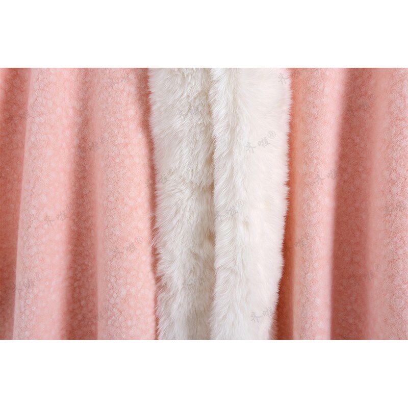 韩版时尚秋冬新款毛呢泰迪绒斗篷外套加绒加厚连帽保暖披肩上衣女