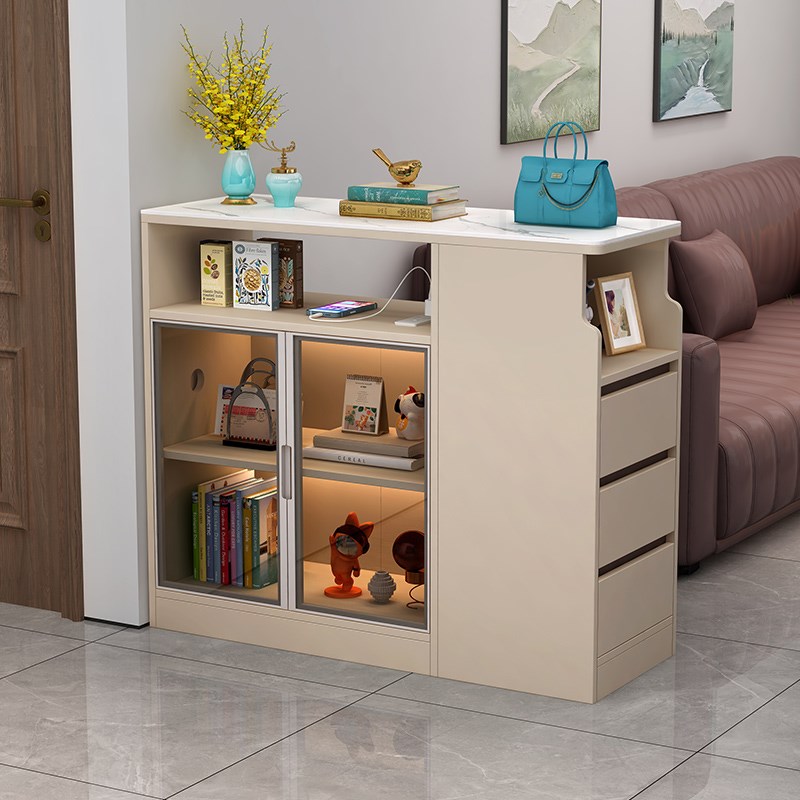 沙发侧边柜隔断入户客厅小户型酒柜大容量收纳吧台储物轻奢餐边柜