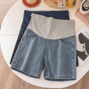 孕妇夏装托腹裤子夏季外穿五分裤宽松休闲牛仔裤怀孕短裤夏天热裤