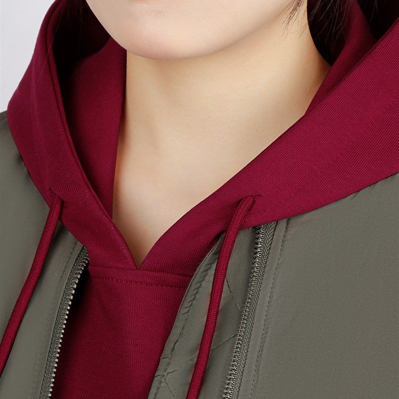 连帽假领子酒红卫衣女假帽子内搭毛衣带帽假领百搭高档秋冬新款潮