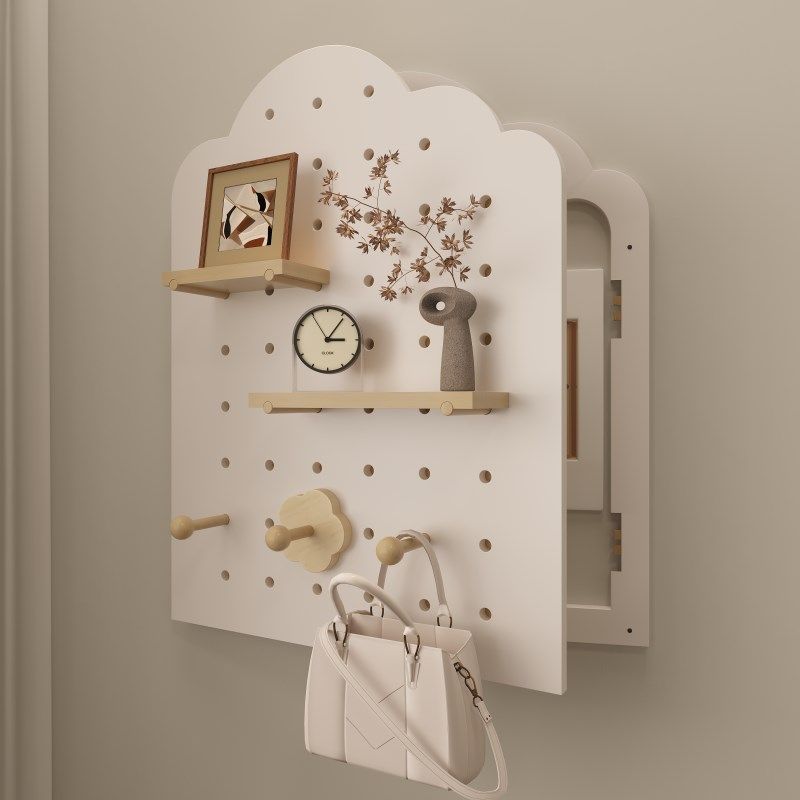 实木洞洞板电表箱遮挡开门款入户玄关置物架配件定制免打孔装饰