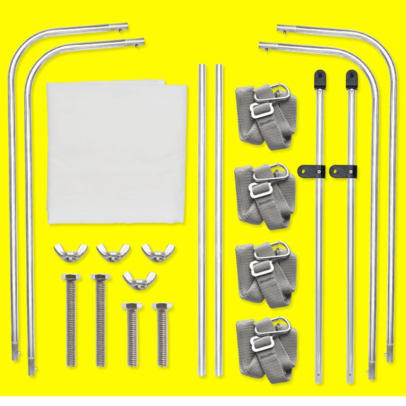 充气船夹网船遮阳棚皮划艇钓鱼冲锋舟折叠船用遮阳蓬
