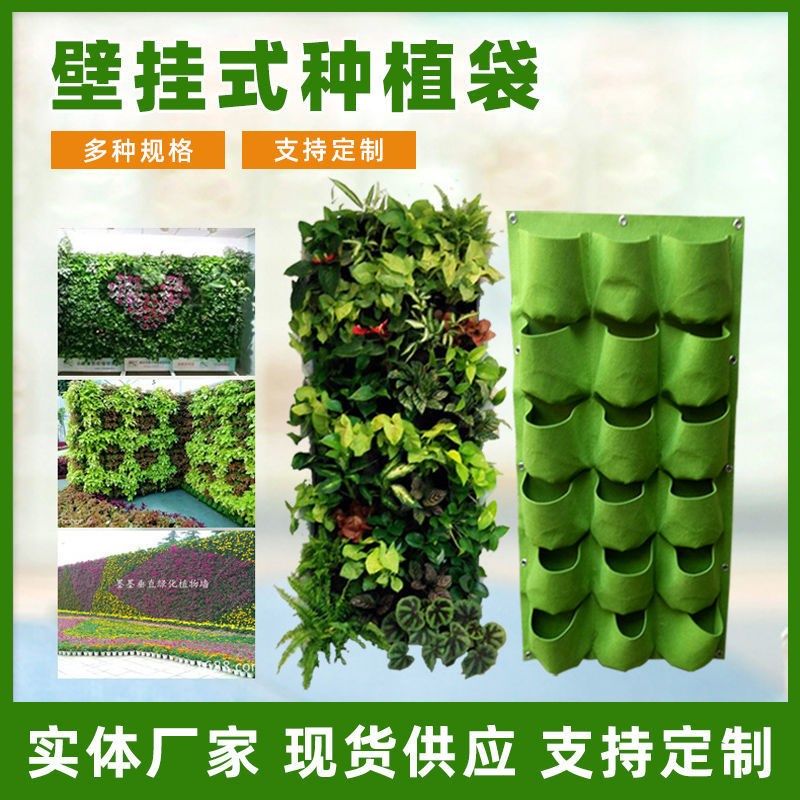 立体种植袋挂墙式垂直绿化植物墙美植袋阳台种菜壁挂毛毡布袋花盆图片