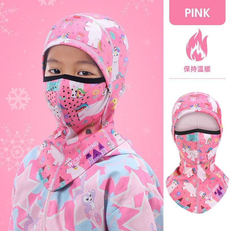 儿童防风面罩冬季骑行电动车防寒保暖神器冬天男女口罩帽子护全脸